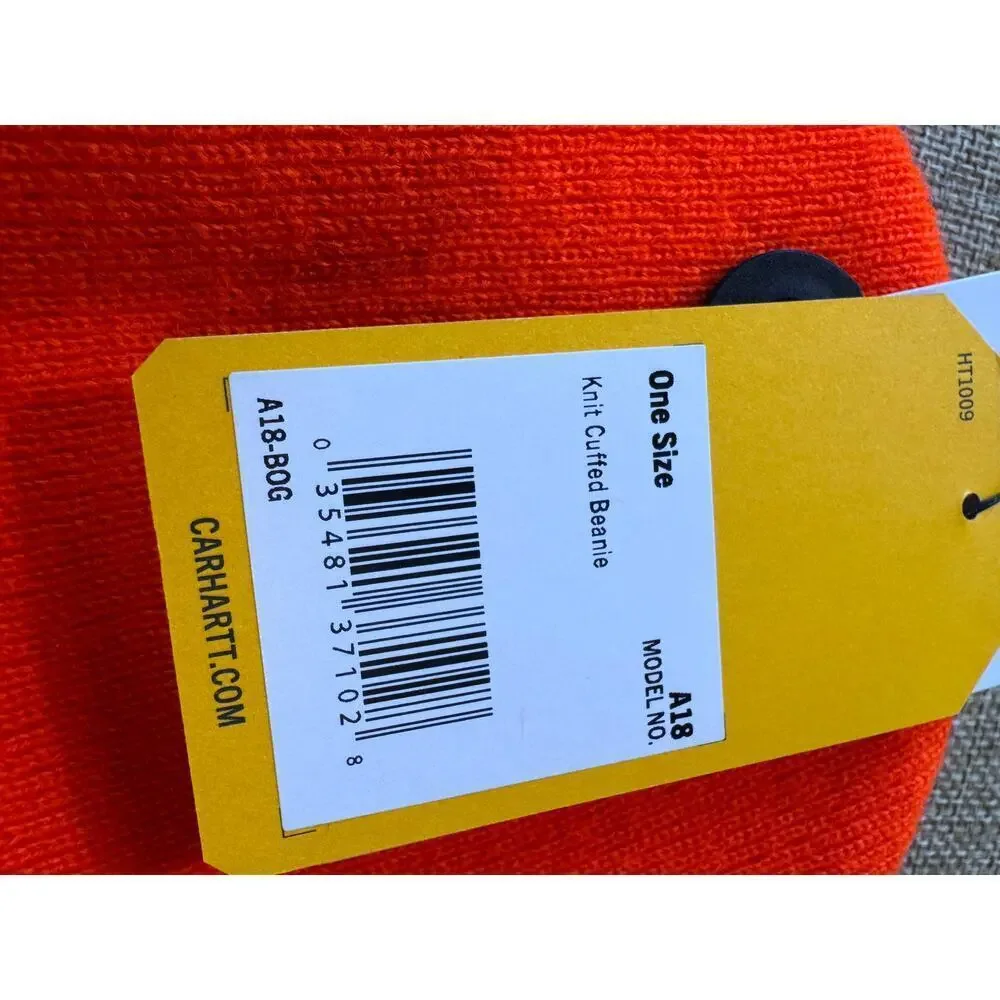 Carhartt High Visibility Orange Knit Cuffed Beanie Hat One Size  NWT